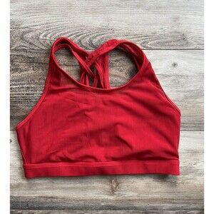 Fabletics Strappy Sports Bra Apple Red Size Large L Crossback Activewear
